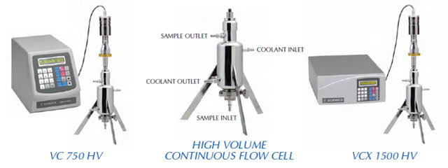 VC 750 HV & High Volume Continuous Flow Cell & VCX 1500 HV 